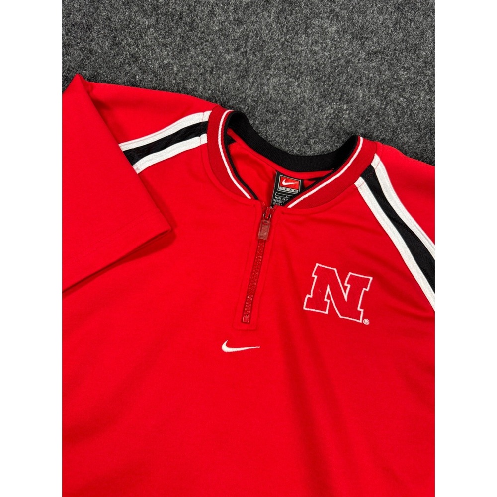 VTG Nike Team Nebraska Cornhuskers Youth L Fits Mens M 1/4 Zip Huskers